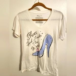 Disney T Shirt, Shoes Speak Louder Than Words Cinderella Size Med